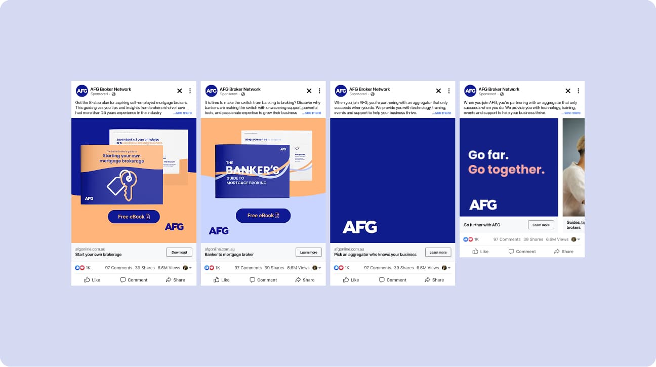 Australian Financial Group (AFG) social media campaign image collection