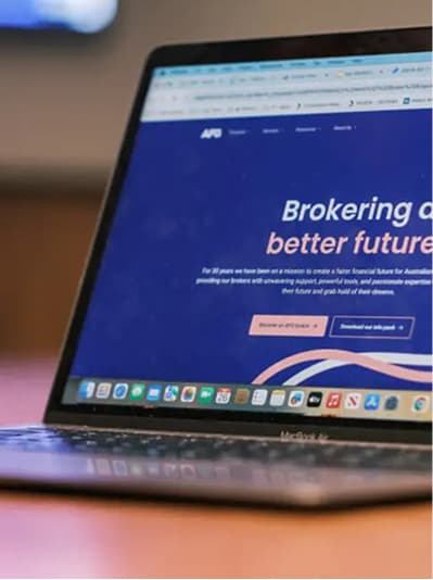 equNorth, the customer journey digital marketing agency's, client Australian Financial Group (AFG) website on laptop